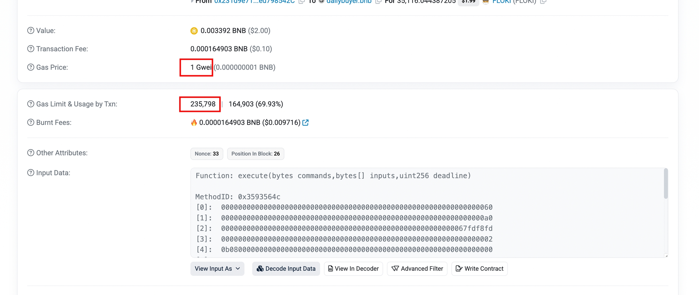Example of how to choose values for Gas Price (Gwei) and Gas Limit